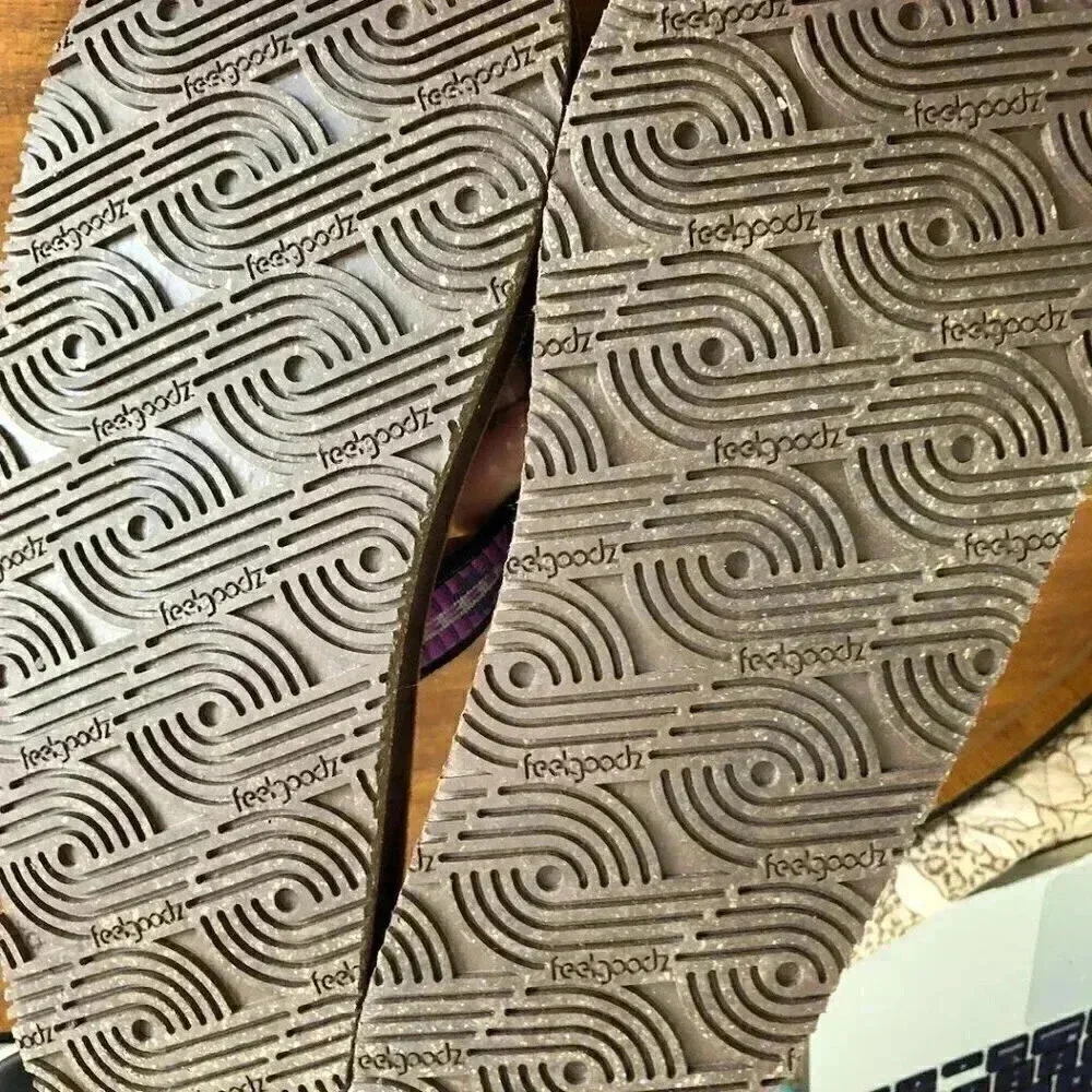 Feelgoodz Leather Flip Flop Purple Aztec Strap